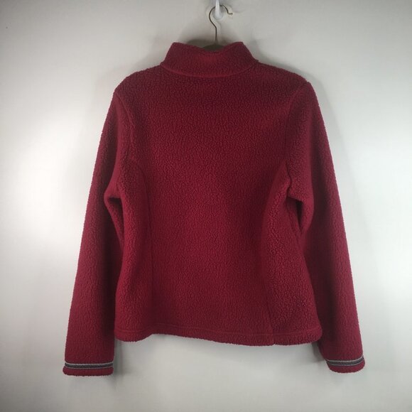 L L Bean Fuzzy 1/4 Zip Pullover Pink Sweater Size M - Picture 9 of 9